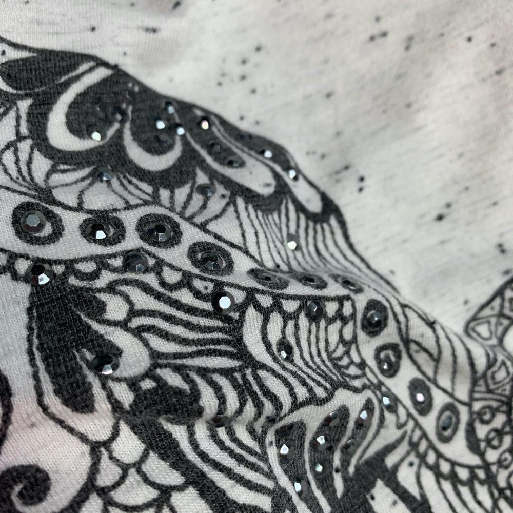 SJS Ivory "Love" Elephants Print Sleeveless Top (M) - Picture 2 of 10